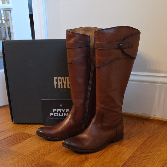 Frye Shoes - Frye Chestnut Leather Tall Boots